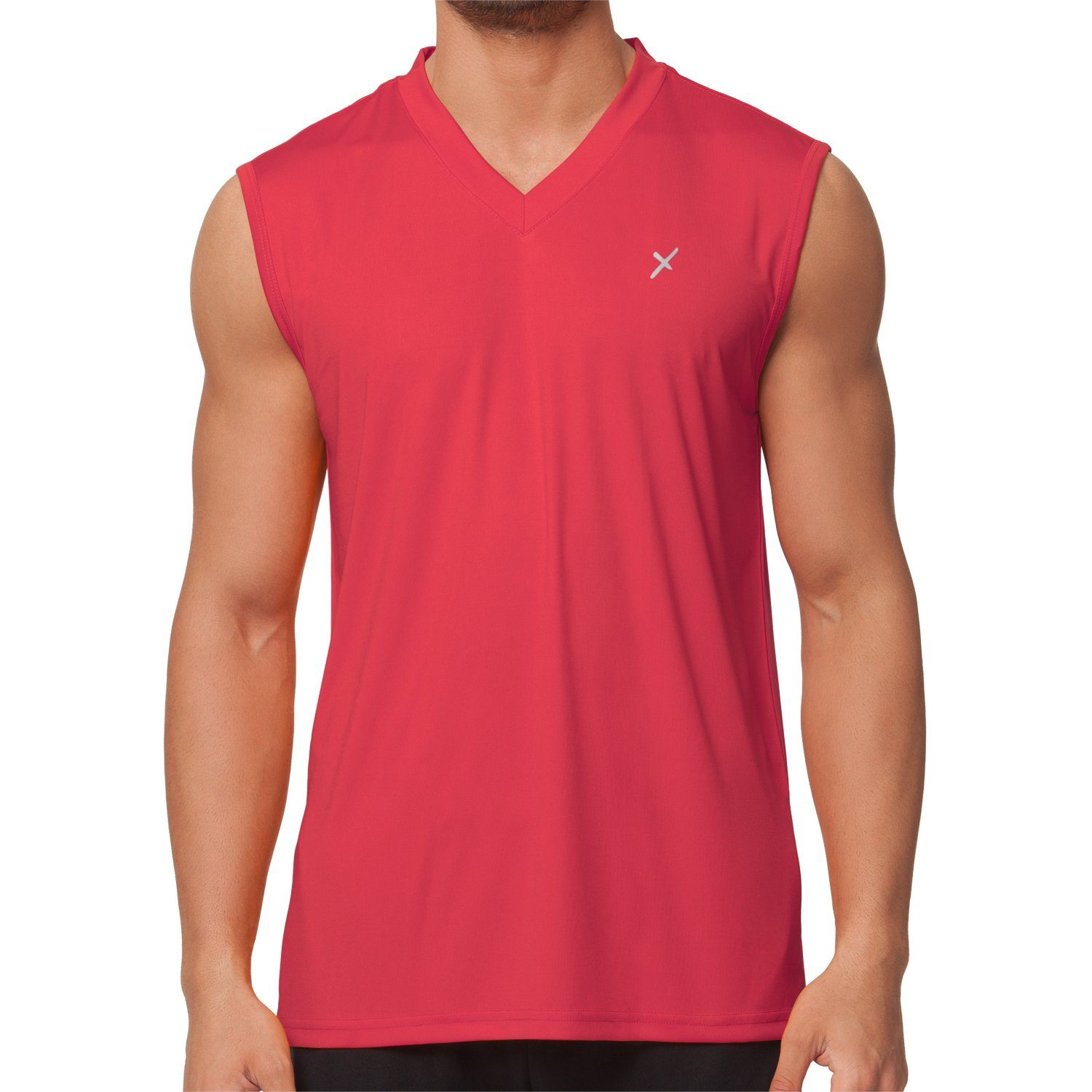 Shirt Trainingsshirt Herren CFLEX Rot Muscle-Shirt Sport Collection Fitness Sportswear