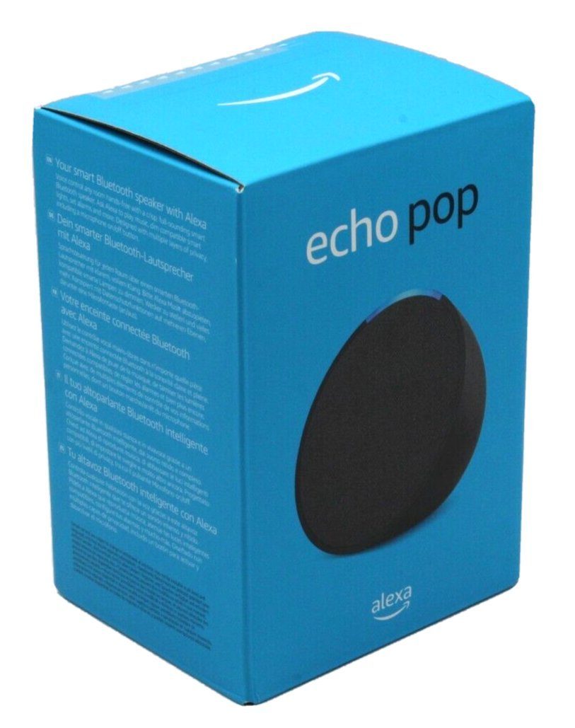 Amazon Echo Pop 2023 Kompakter & Smarter WLAN Bluetooth Lautsprecher Alexa Smart Speaker (WLAN (WiFi), Bluetooth, 15 W, voller Klang mit Sprachsteuerung Energiesparmodus)