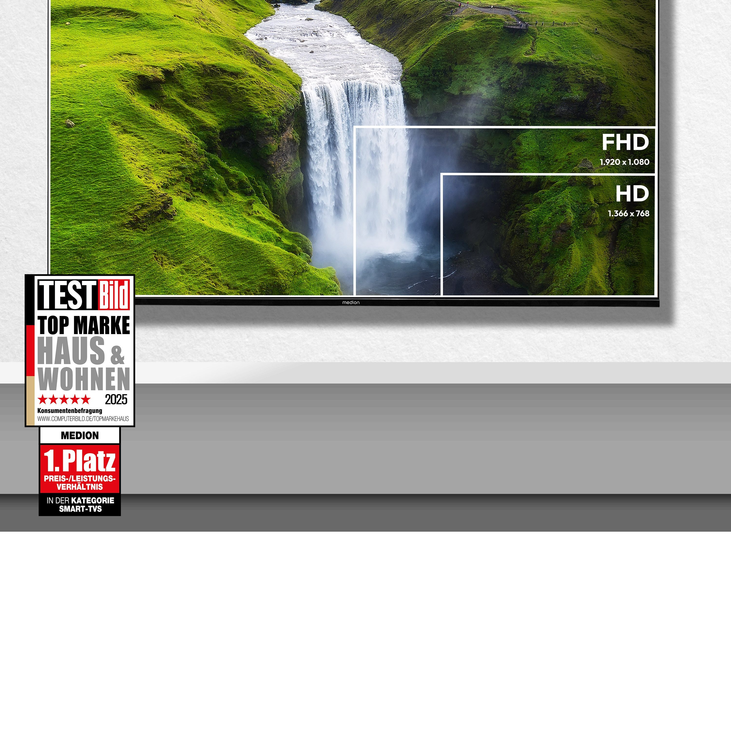 Medion® MD850301 LCD-LED Fernseher (126.9 cm/50 Zoll, 4K Ultra HD, Smart-TV, Dolby Vision, Dolby Atmos, Netflix, HBO Max, Prime Video, Disney+, WOW)