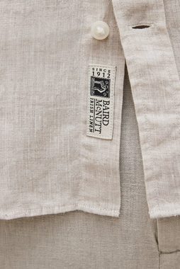 Next Langarmhemd Slim Fit Leinenhemd mit Besatz und Sportmanschette (1-tlg)