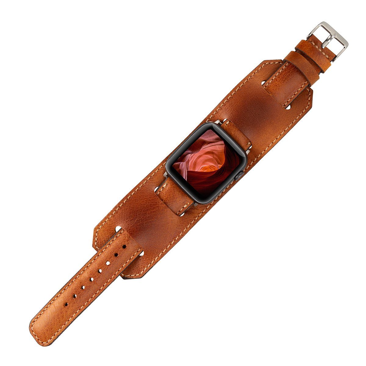 Burkley Smartwatch-Armband Vintage Watch mit kompatibel Watch 42/44/45mm Leder Armband, Cuff Apple Apple in Series für 1-8