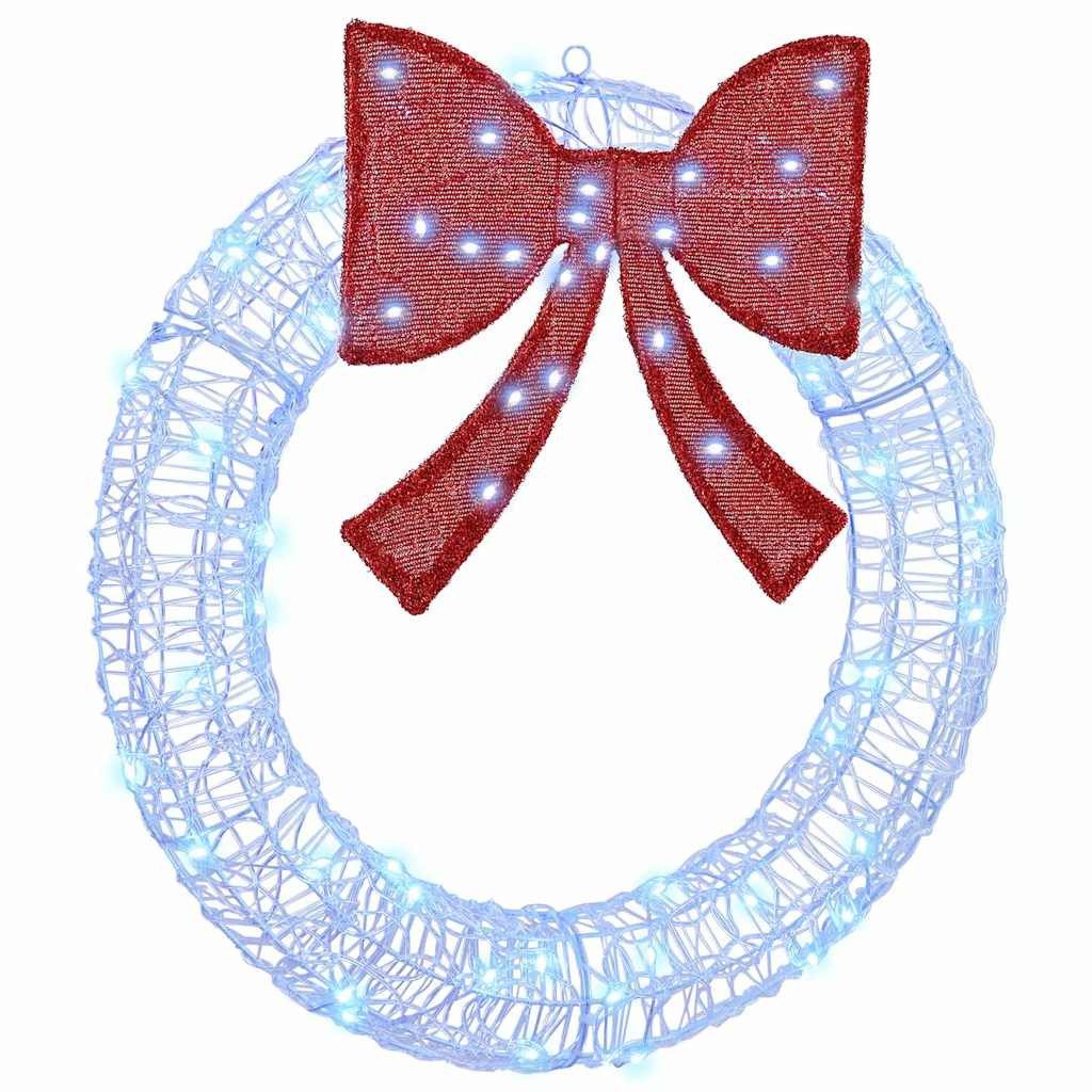 vidaXL Christbaumschmuck Kranz mit 60 LEDs Blau 76 x 8,5 x 76 cm Acryl (1-t günstig online kaufen