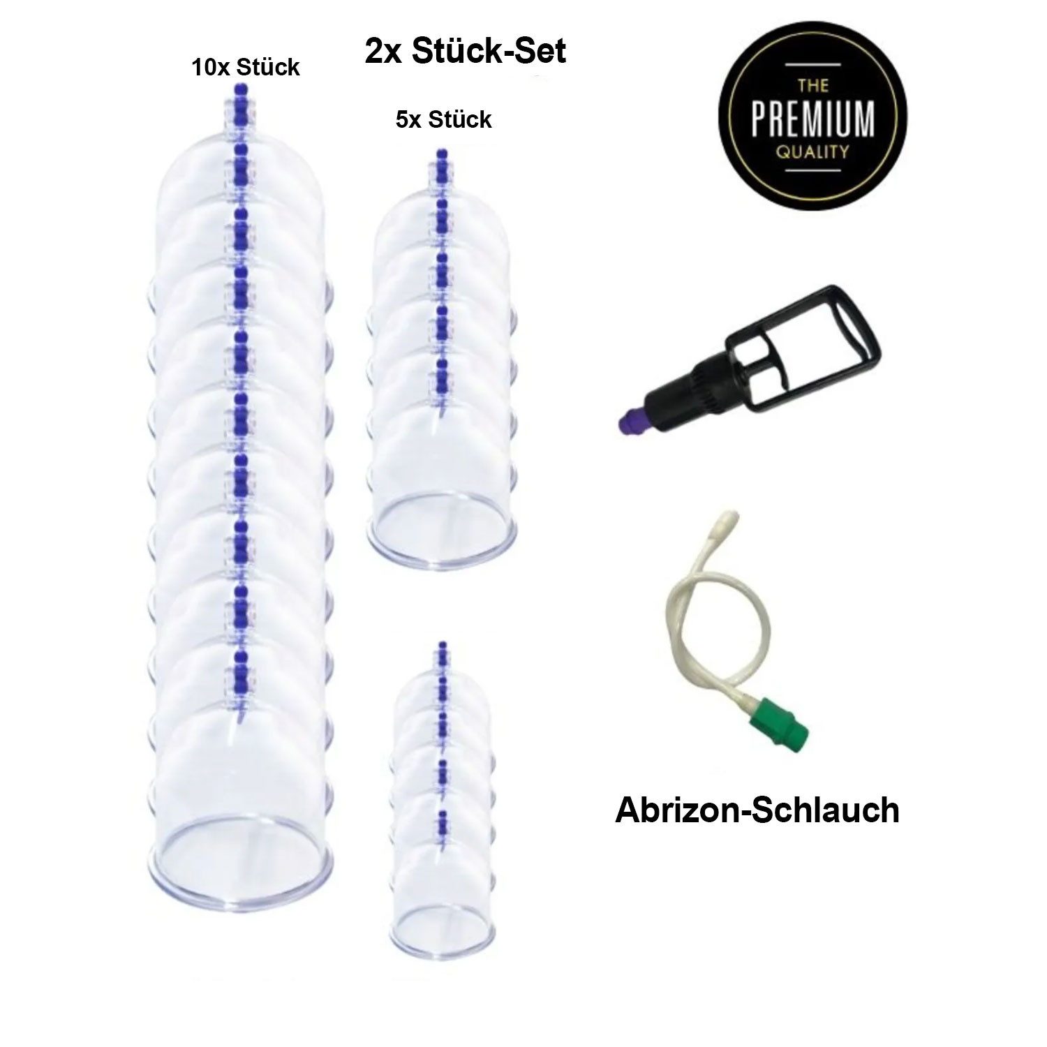 Massagegerät Hacamat Schröpfset mit Vakuumpumpe & Schlauch Schröpf-Set