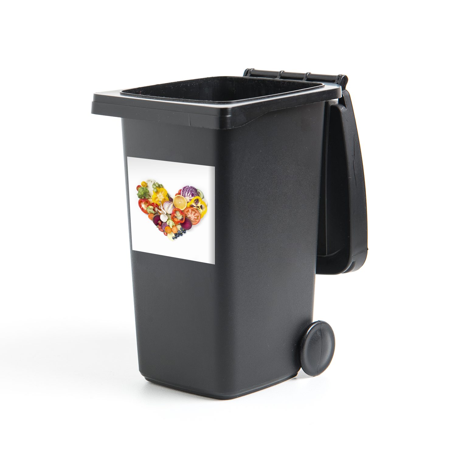 MuchoWow Wandsticker Die Fünferscheibe in Form eines Herzens (1 St), Mülleimer-aufkleber, Mülltonne, Sticker, Container, Abfalbehälter