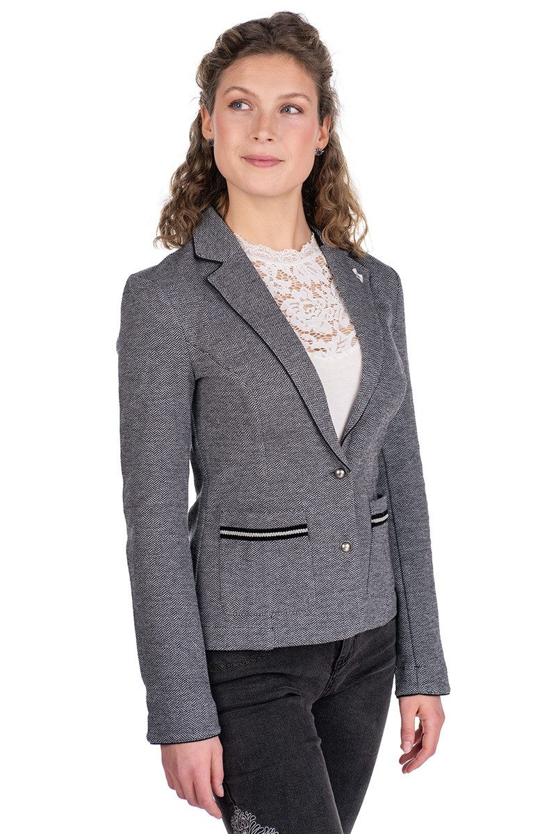 MarJo Trachtenjanker Trachtenjacke Damen - MARGA - eisgrau, schwarz-grau