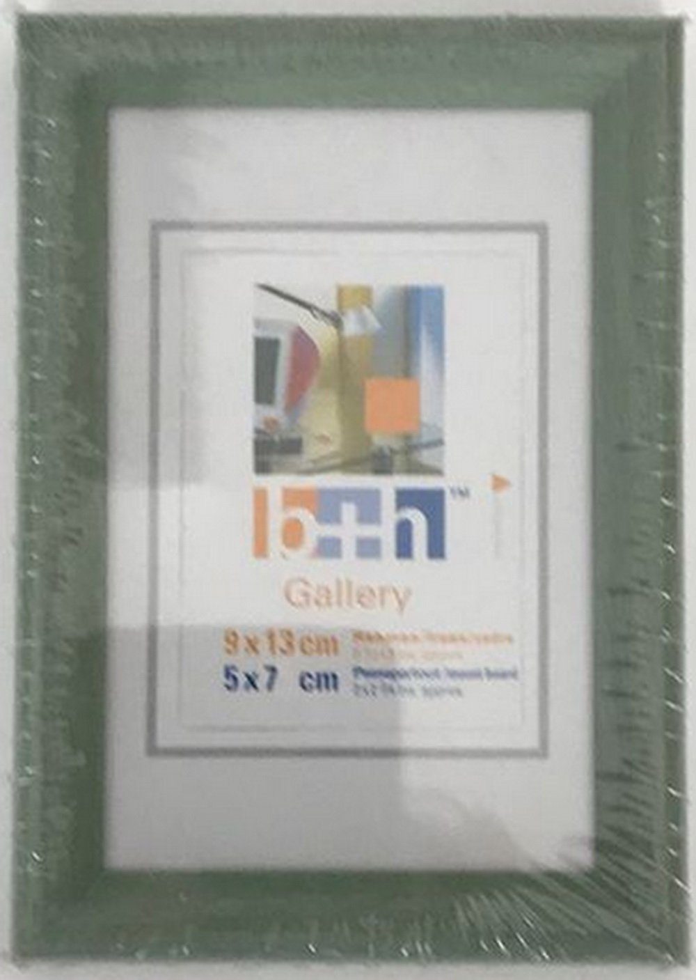 Oslo MasterLine Einzelrahmen Bilderrahmen 9 x 13 cm Kunststoff mit Glasscheibe und Aufsteller, B+H, grün Hoch- und Querformat