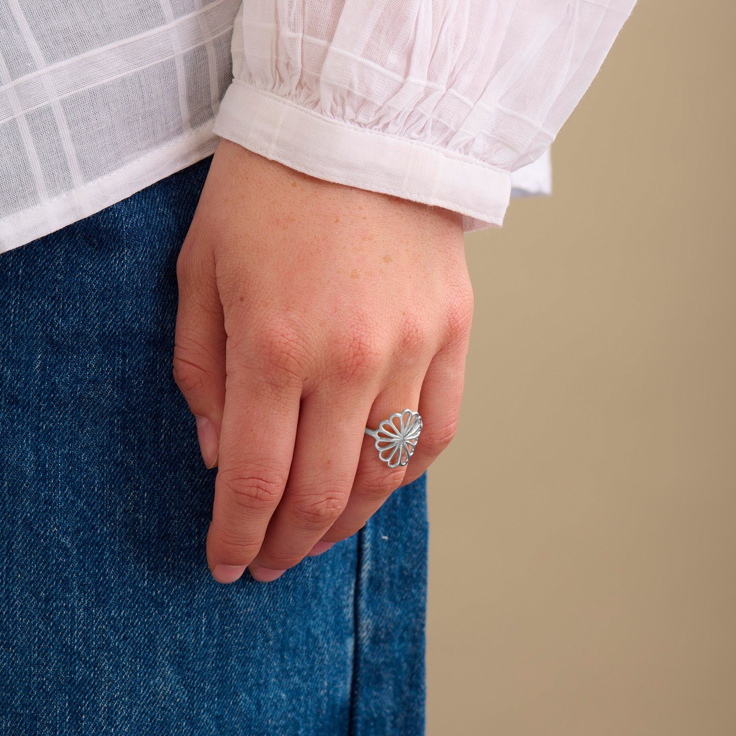Pernille Corydon Fingerring Small Bellis Ring Damen, Silber 925