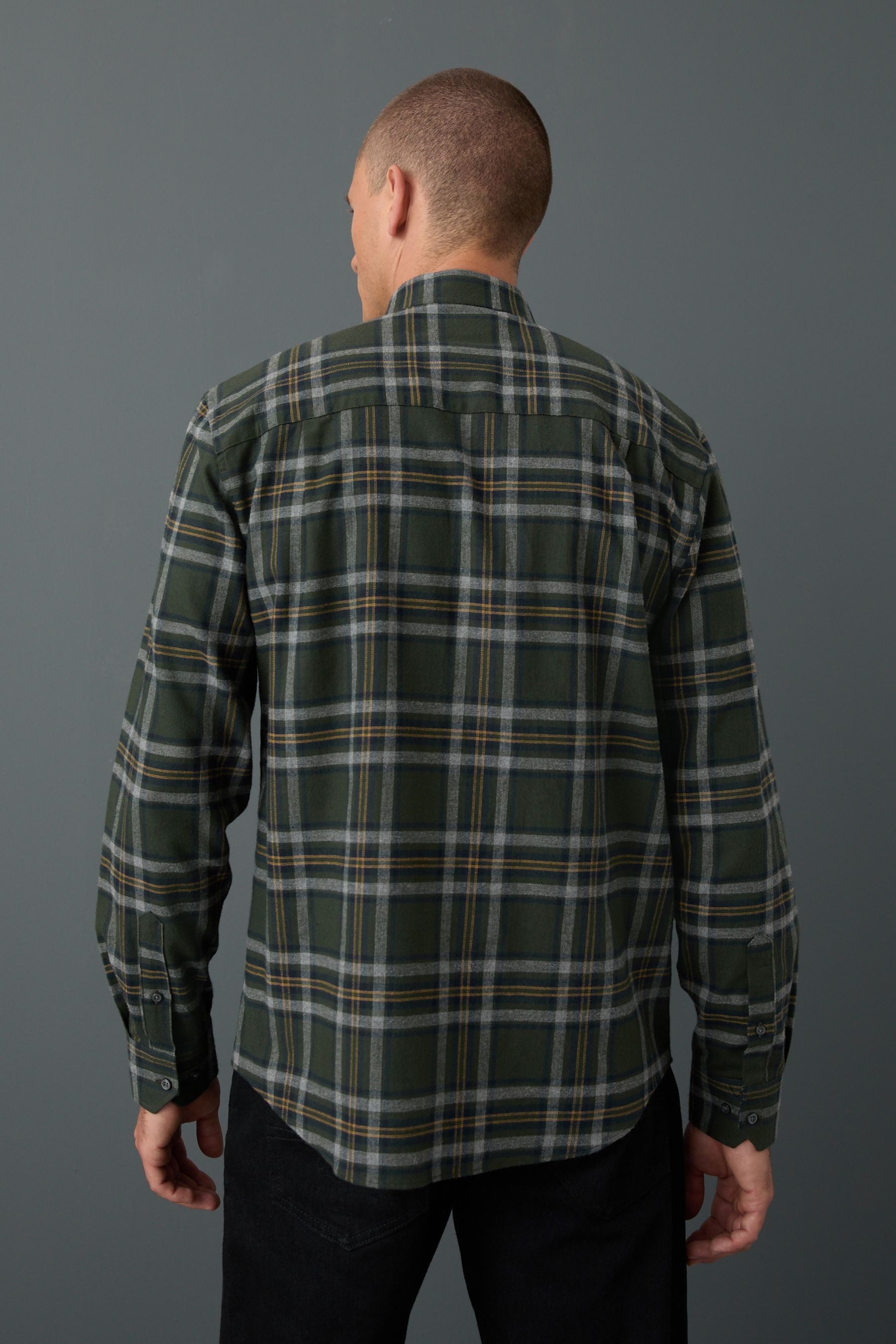 Next Flanellhemd Angerautes, kariertes Flanellhemd aus Baumwolle (1-tlg) günstig online kaufen