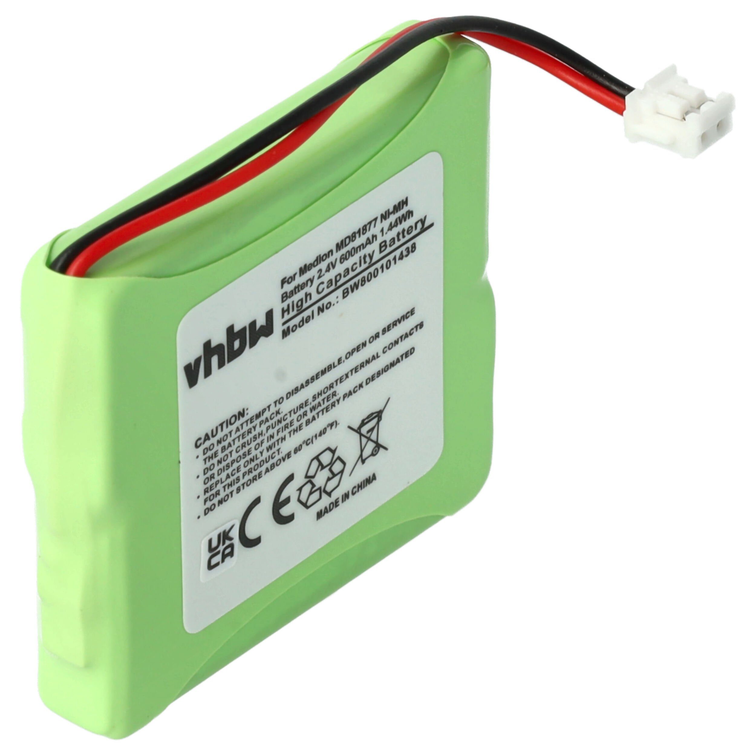 vhbw GP0827, GP0845, GPHP70-R05 600 mAh (2,4 für Akku NiMH V) Ersatz für 5M702BMX,