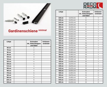 Gardinenschiene Minimal, Deco-Raum, 1-läufig, kürzbar, Wunschmaßlänge, verschraubt, Aluminium, Komplett-Set vorgebohrt