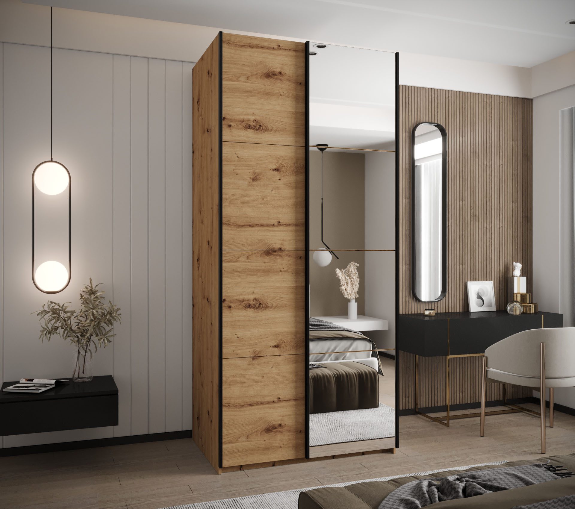 ABIKS MÖBEL Schwebetürenschrank LUX 3 hoher günstig online kaufen