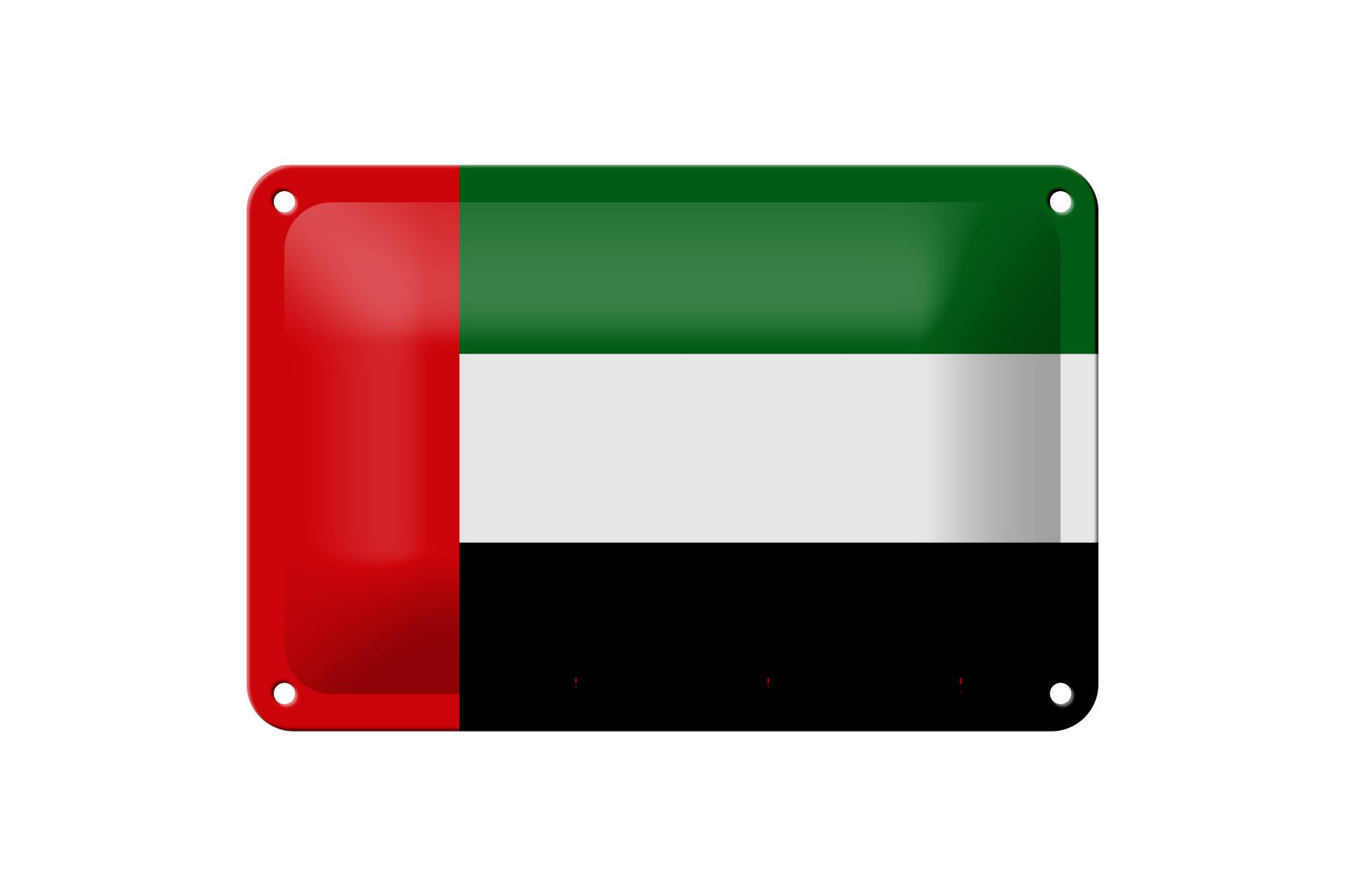 Femer GmbH Metallschild Flagge Vereinigten Arabischen Emirate 18x12cm, (1 St), gewölbte Oberfläche, abgerundete Ecken, umgeschlagene Kanten