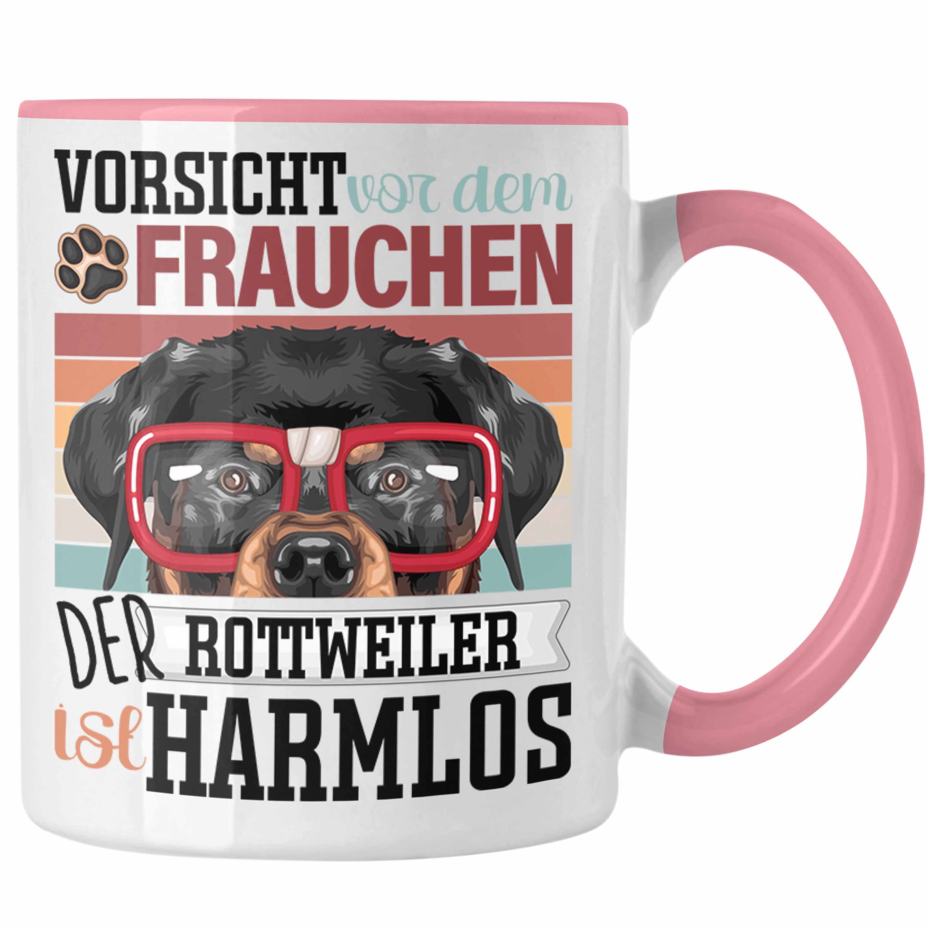 Trendation Tasse Rottweiler Besitzerin Frauchen Tasse Geschenk Lustiger Spruch Geschenk Rosa