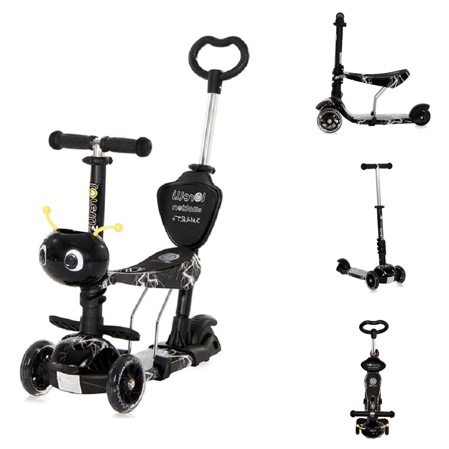 Lorelli Cityroller Scooter Smart Plus 5 in 1, verstellbar PU Räder leuchten ABEC-7 Lager