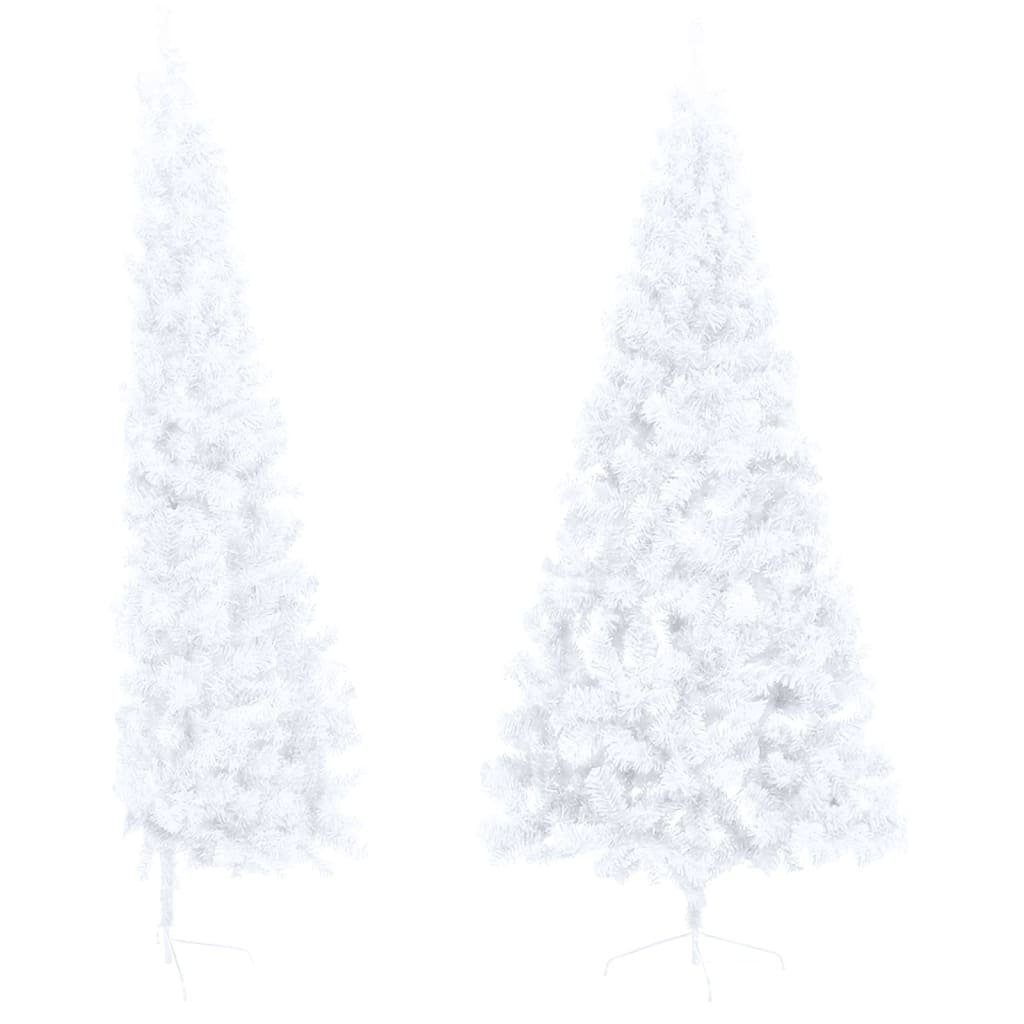 Ständer Künstlicher 180 Künstlicher PVC Weiß furnicato mit cm Halb-Weihnachtsbaum Weihnachtsbaum
