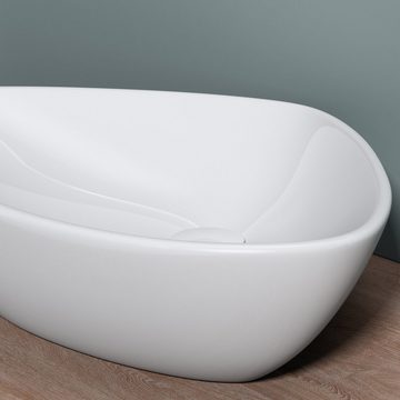 doporro Waschbecken Waschbecken aus Keramik in weiß, inkl. Nano-Versiegelung Brüssel215