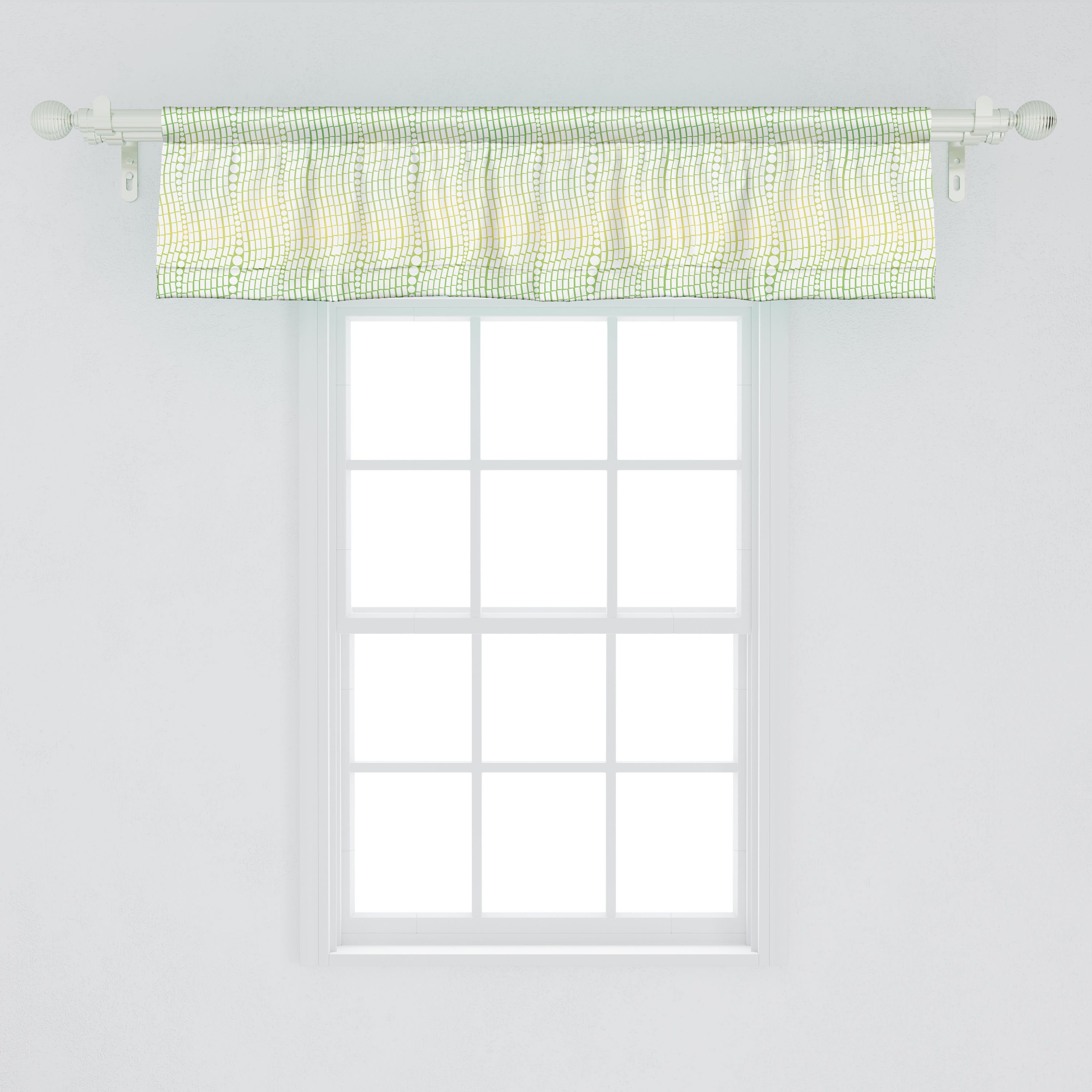 Scheibengardine Vorhang Volant für Dekor Tupfen Abstrakt Schlafzimmer Wellen Vertikale Küche Abakuhaus, Microfaser, mit Stangentasche