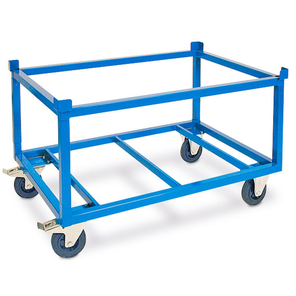 BRB-Lagertechnik Transportwagen Fahrgestell für Paletten und Behälter, hoch, LxBxH 1220x820x790 mm