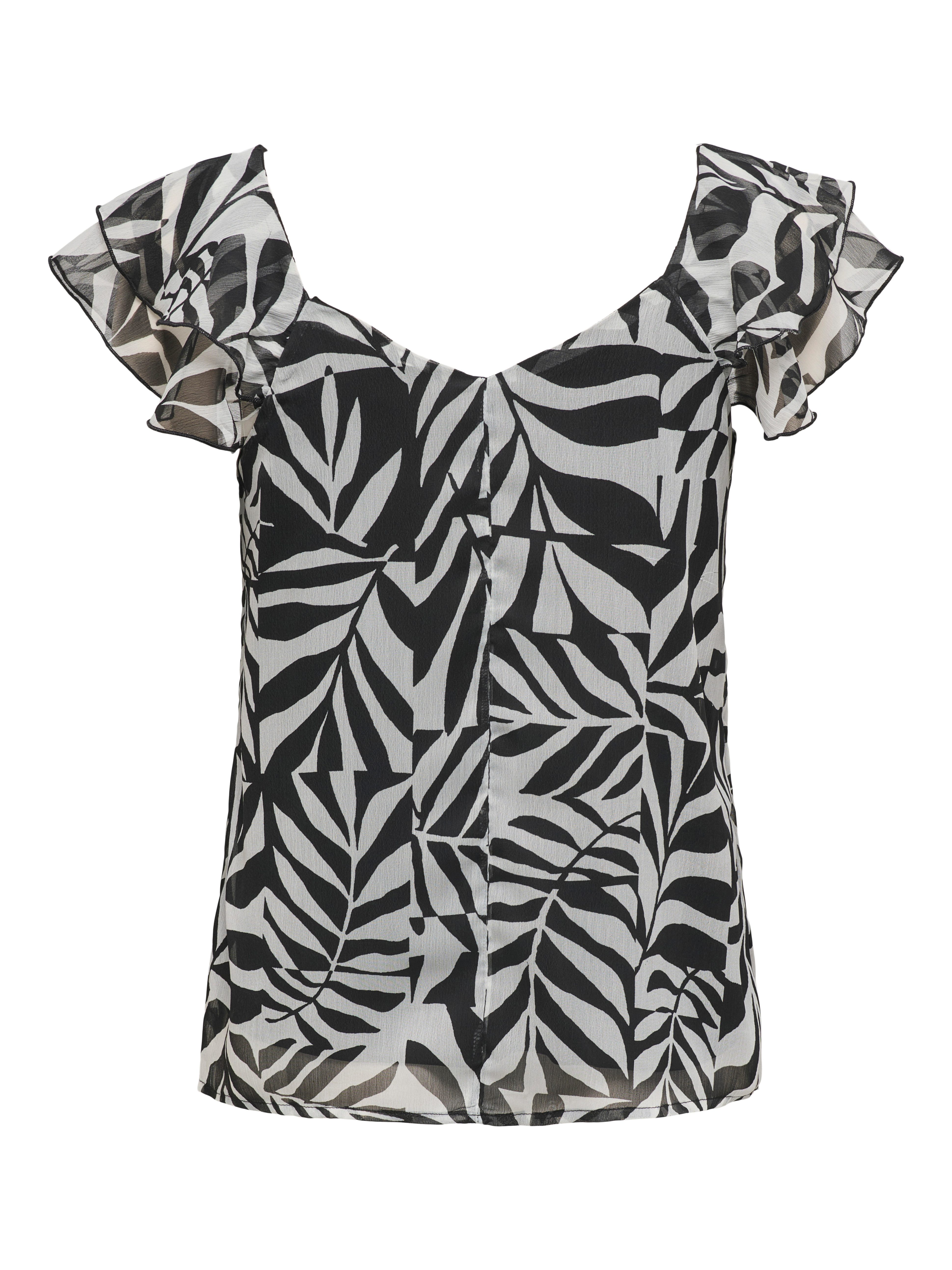 ONLY Blusenshirt ONLASTA LIFE CAPSLEEVE V-NECK TOP PTM
