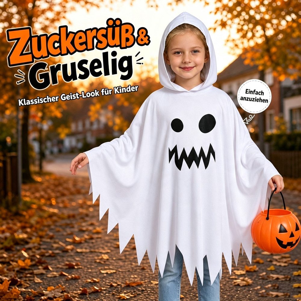 Sorvyzxn Kostüm Geister Kostüm Kinder, Gespenst Kostüm für Mädchen Jungen, Baby Kleinkinder, Halloween Kinder Geist Kostüm, mit Kapuze