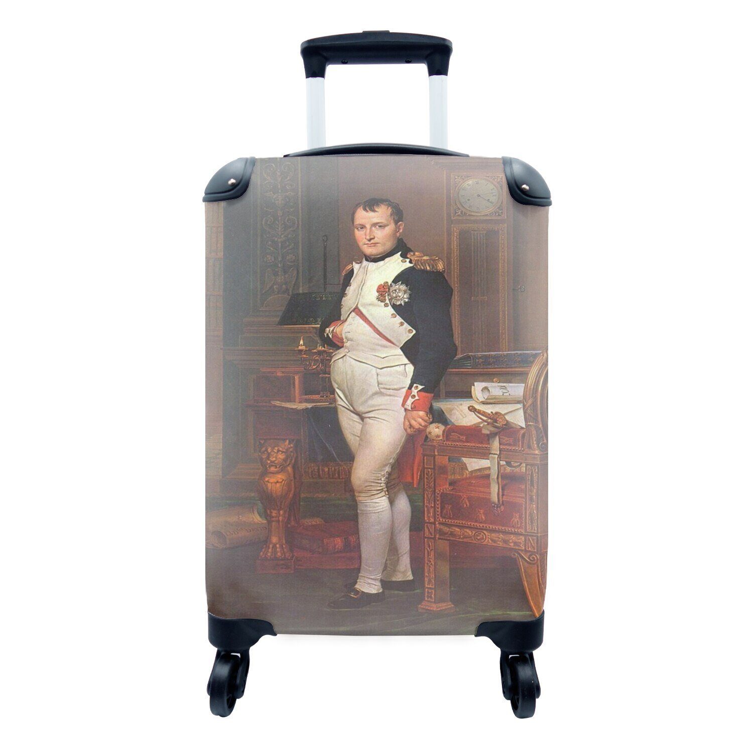MuchoWow Handgepäckkoffer Kaiser Napoleon in seinem Arbeitszimmer in den Tuilerien - Gemälde von, 4 Rollen, Reisetasche mit rollen, Handgepäck für Ferien, Trolley, Reisekoffer