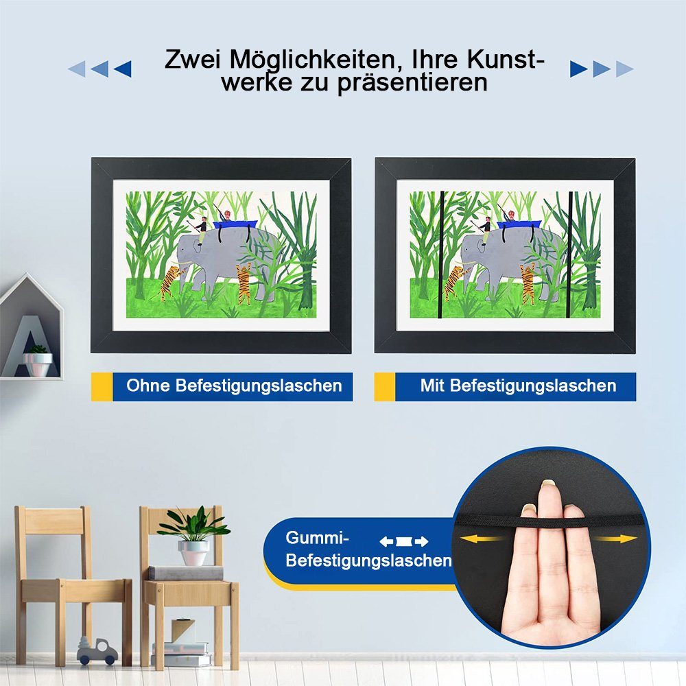 Kunst Kunstfotorahmen, zggzerg Kinder Schwarz (1 Bilderrahmen Kinderzeichnungen St) Bilderrahmen,