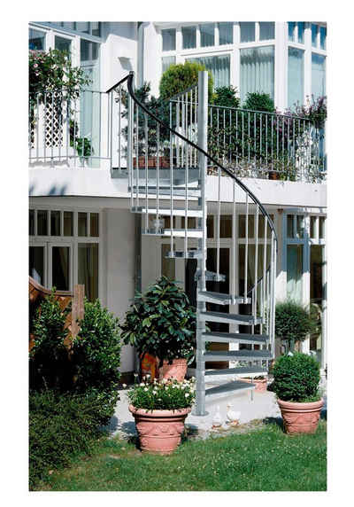 Dolle Außentreppe »Gardenspin«, für Geschosshöhen bis 276 cm, Stufen offen, Ø: 125 cm