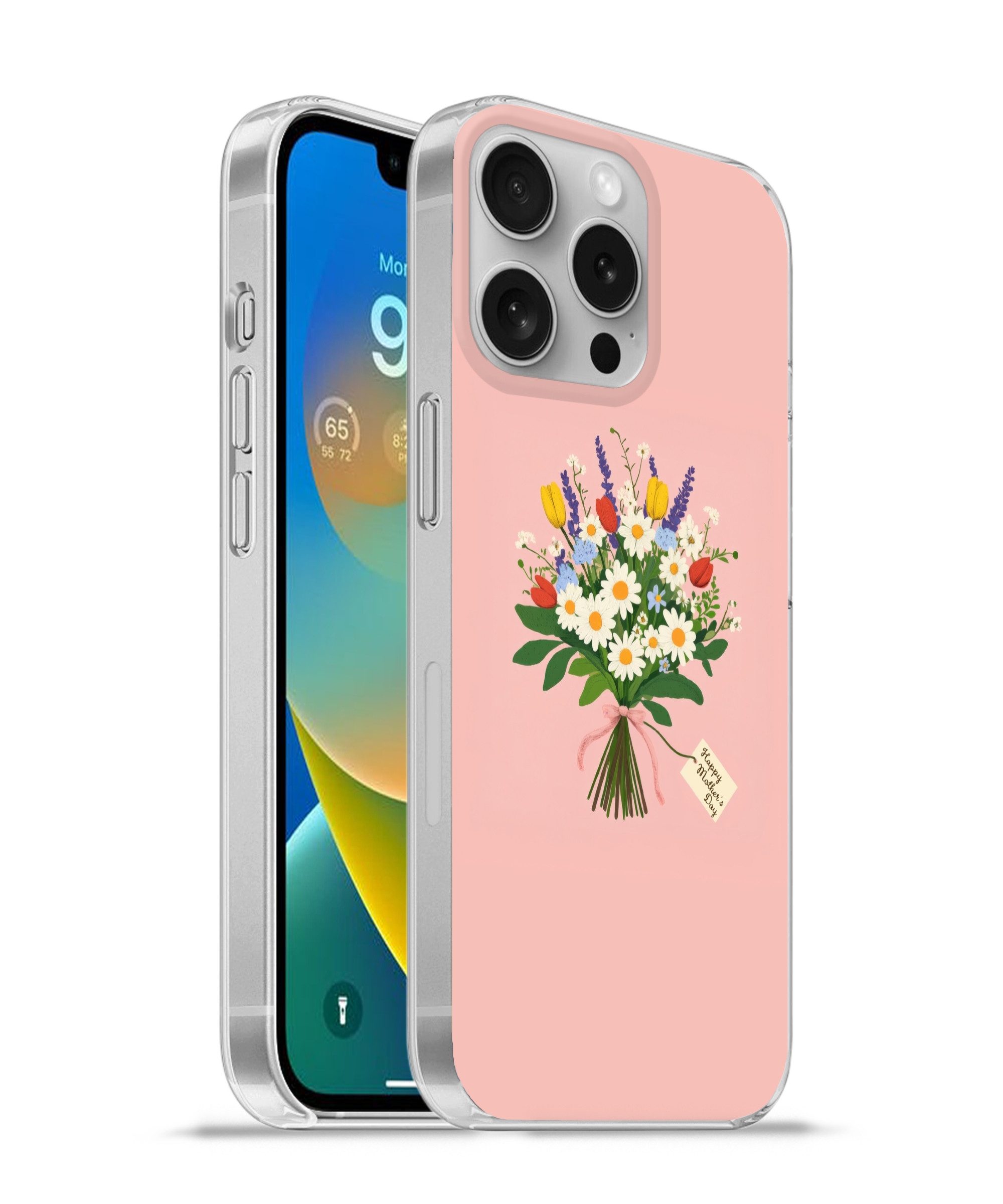 MuchoWow Handyhülle für Apple iPhone 16 Pro Blumen - Farbband - Karte, Smartphone-Bumper, Print, Handy Schutzhülle Dünn
