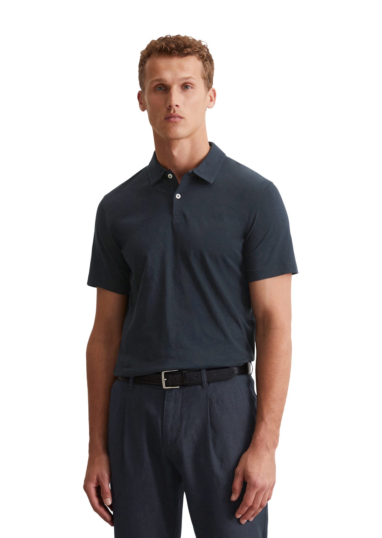 Poloshirt in softer Slub-Jersey-Qualität