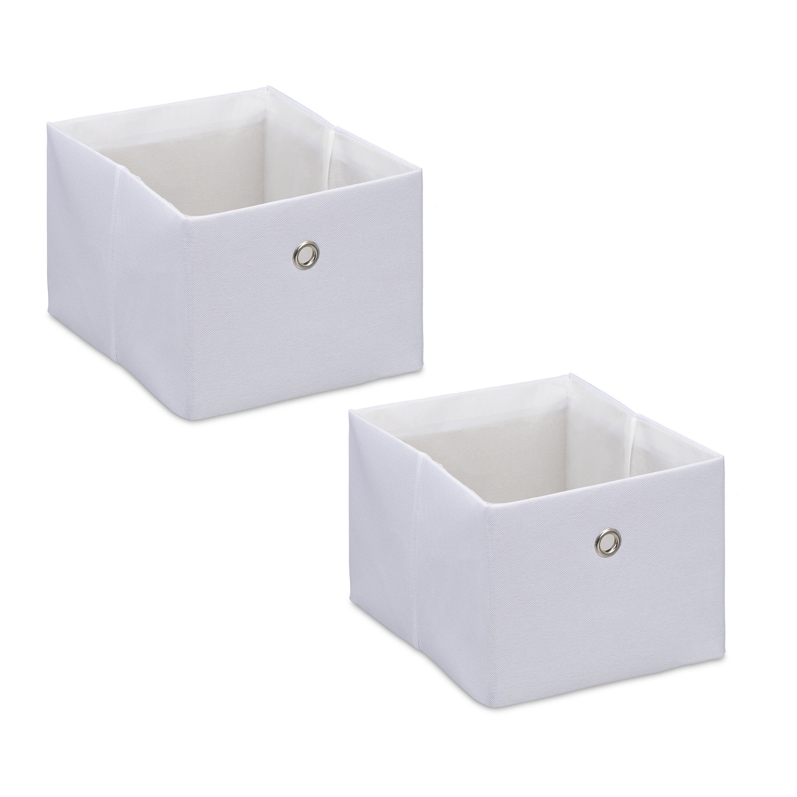 relaxdays Aufbewahrungsbox im 2er Set, Weiß günstig online kaufen