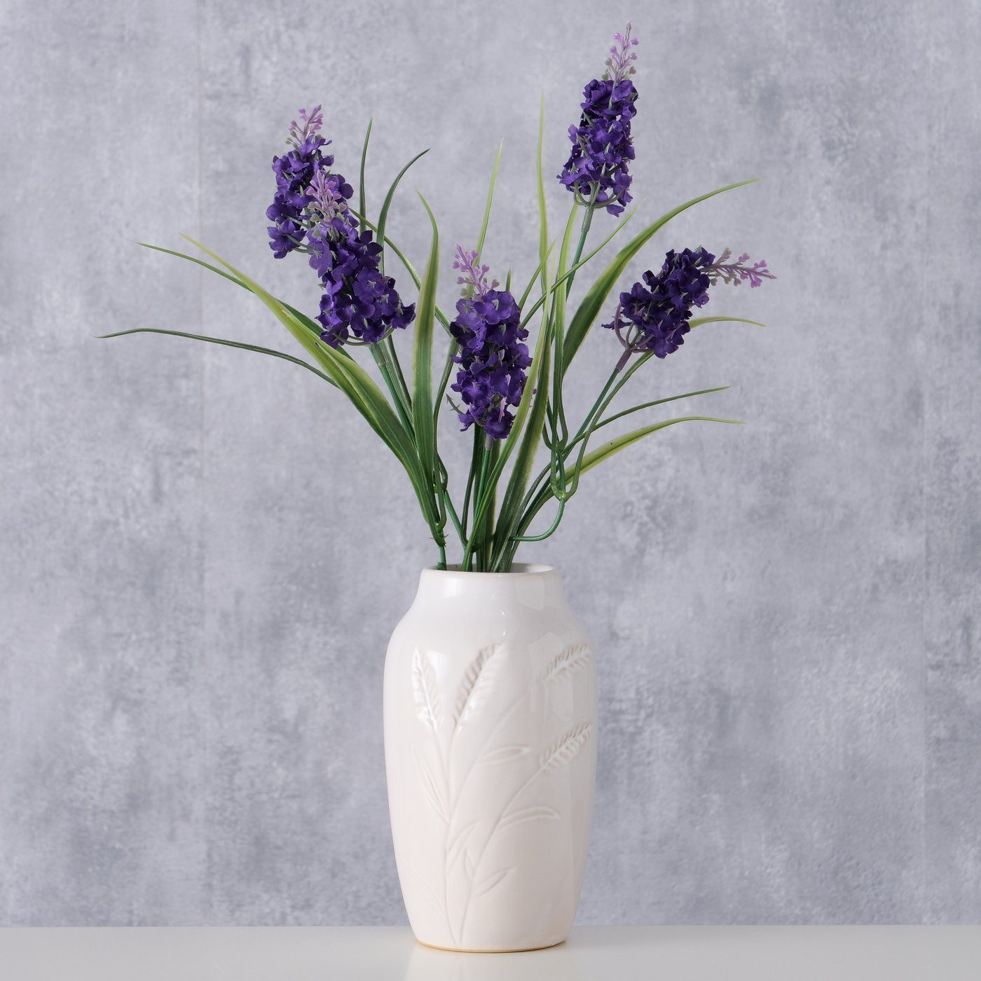 BOLTZE Dekovase "Jenna" aus Porzellan in weiß, Vase Blumenvase