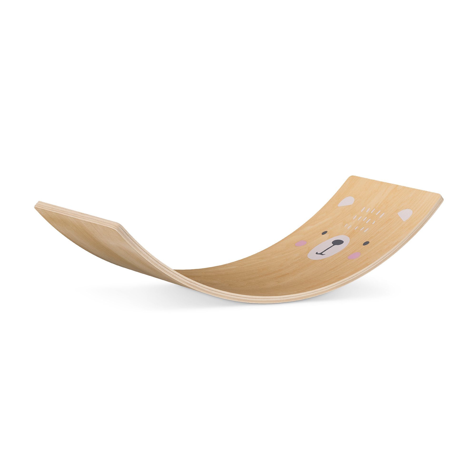 Navaris Balanceboard Balance Board für Kinder - Indoor Wippe ab 3 Jahren, Bären Design Beige