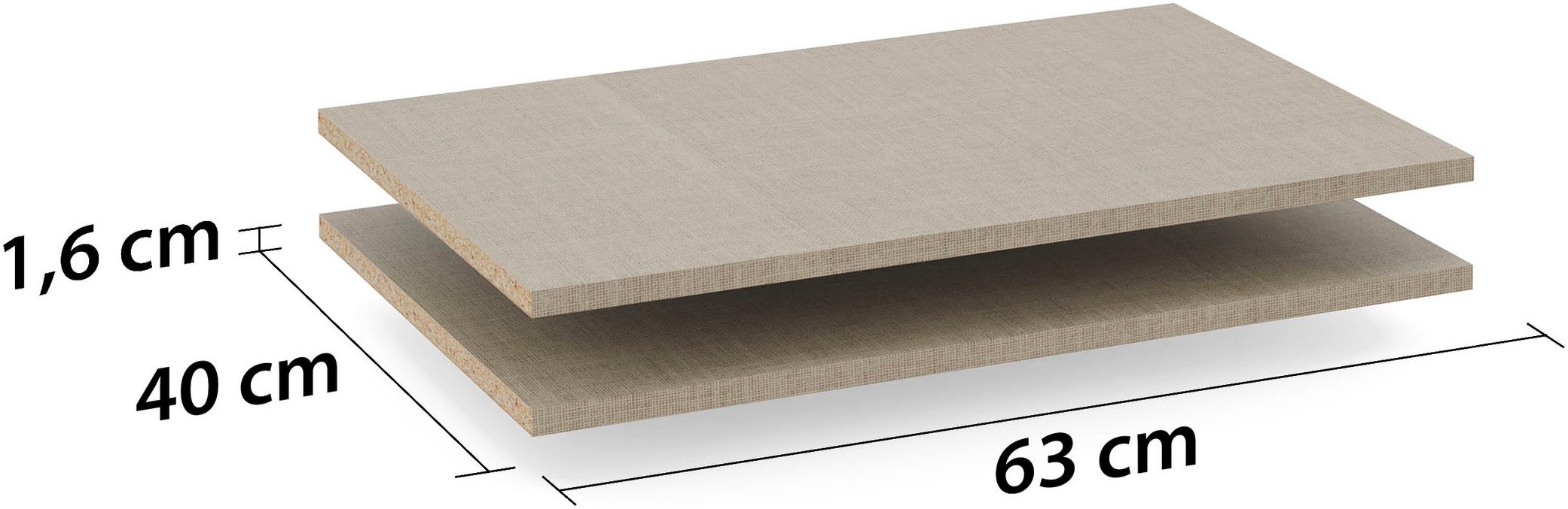 OTTO home Einlegeboden Zubehör für Schwebetürenschrank PAULLY, 2er-Set Breite 63 cm für Schwebetürenschränke der Serie »PAULLY«