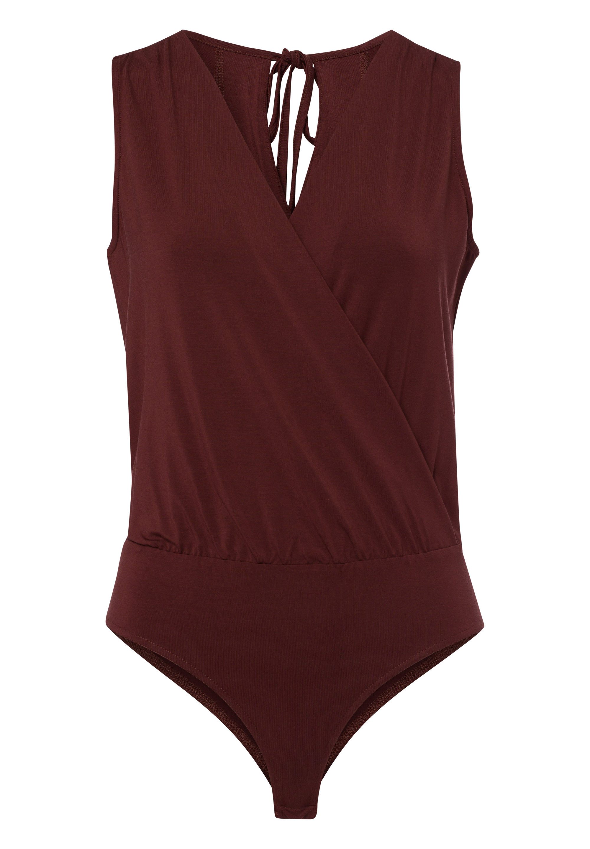 Les Lunes Kurzarmbody FRIDA Body Draped Wickeloptik, Bambusjersey, weich, Einteiler, elegant