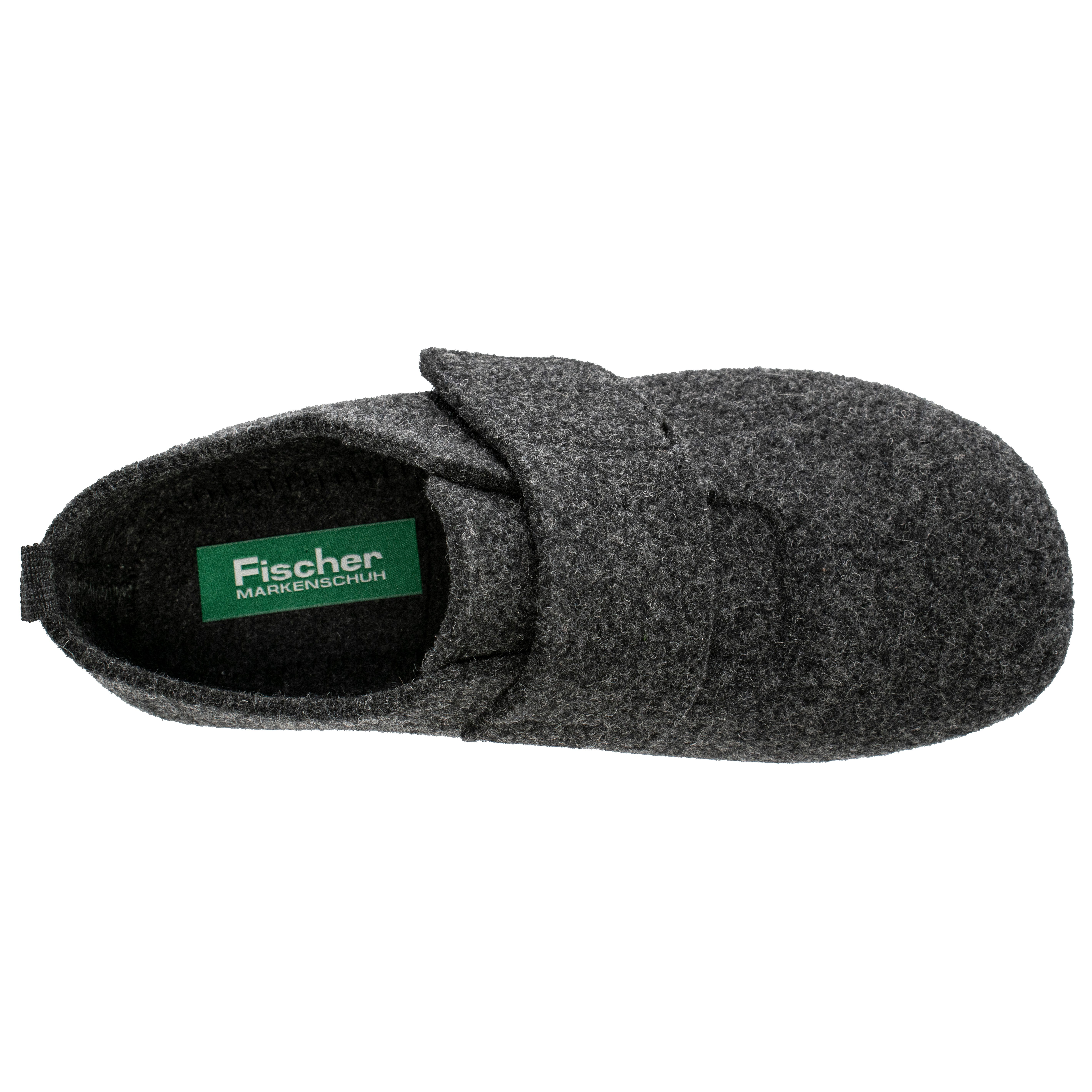 Fischer-Markenschuh Corneluis Hausschuh aus recyceltem PET Filz, Weite L, rutschhemmende Gummi-Laufsohle