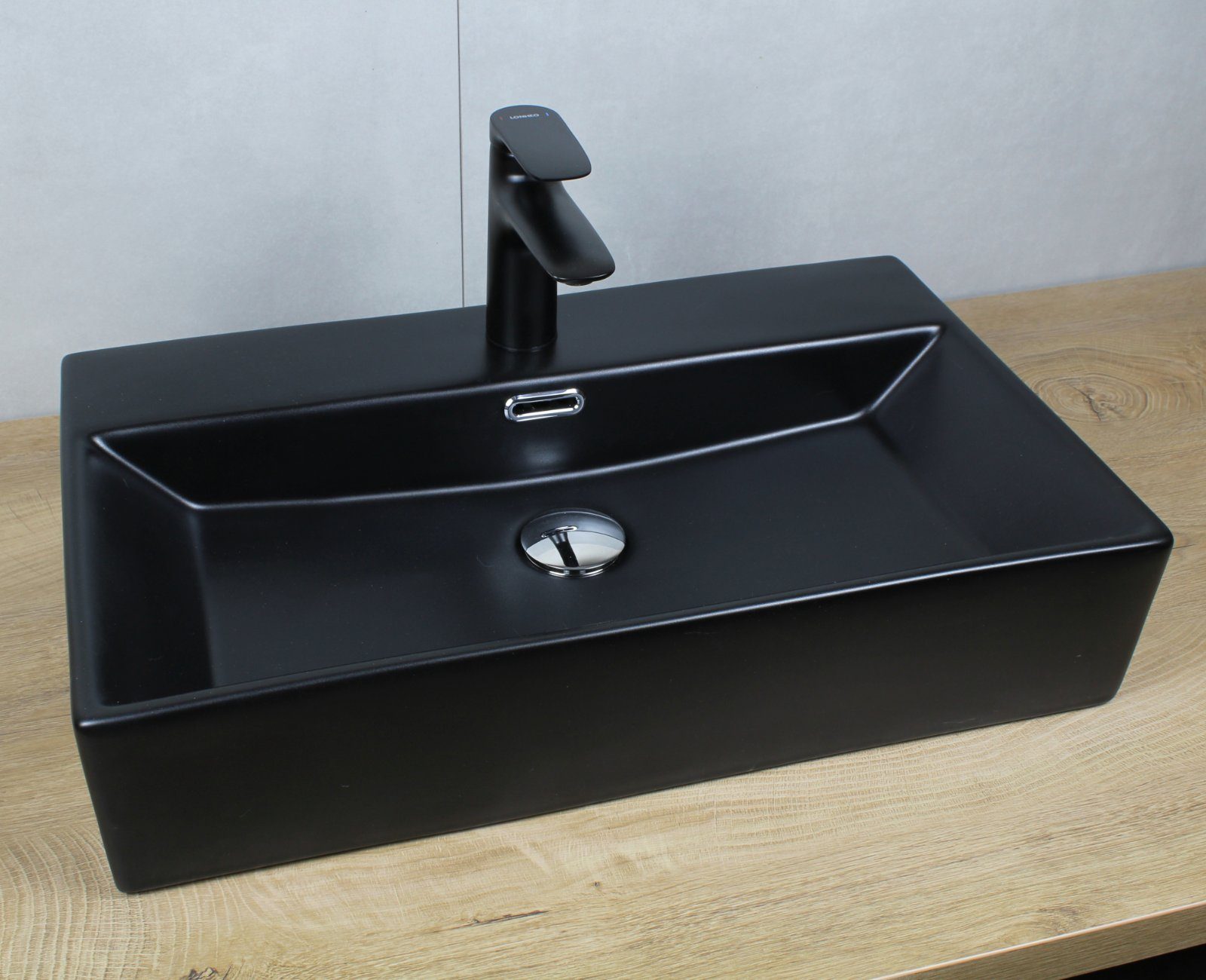 HAGO Aufsatzwaschbecken Keramik Waschbecken eckig 600x365x130 günstig online kaufen