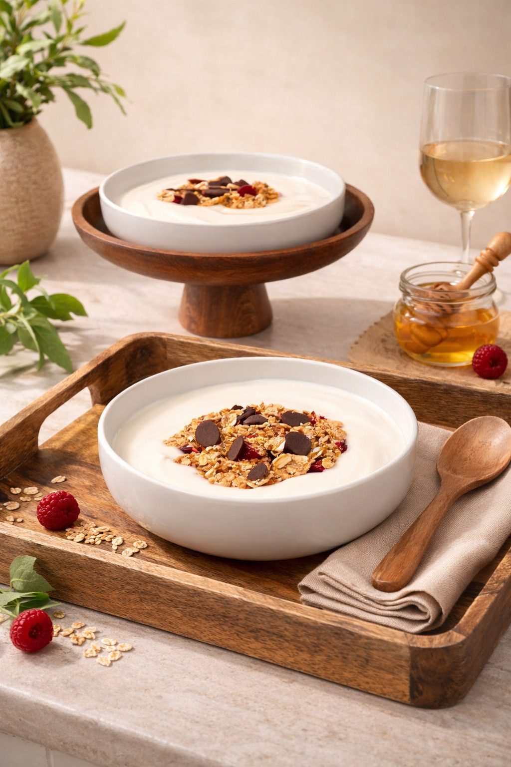 Kütahya Porselen Suppenteller Kütahya Porselen 2er Schüssel Set 20 cm Porzellan Creme Modern