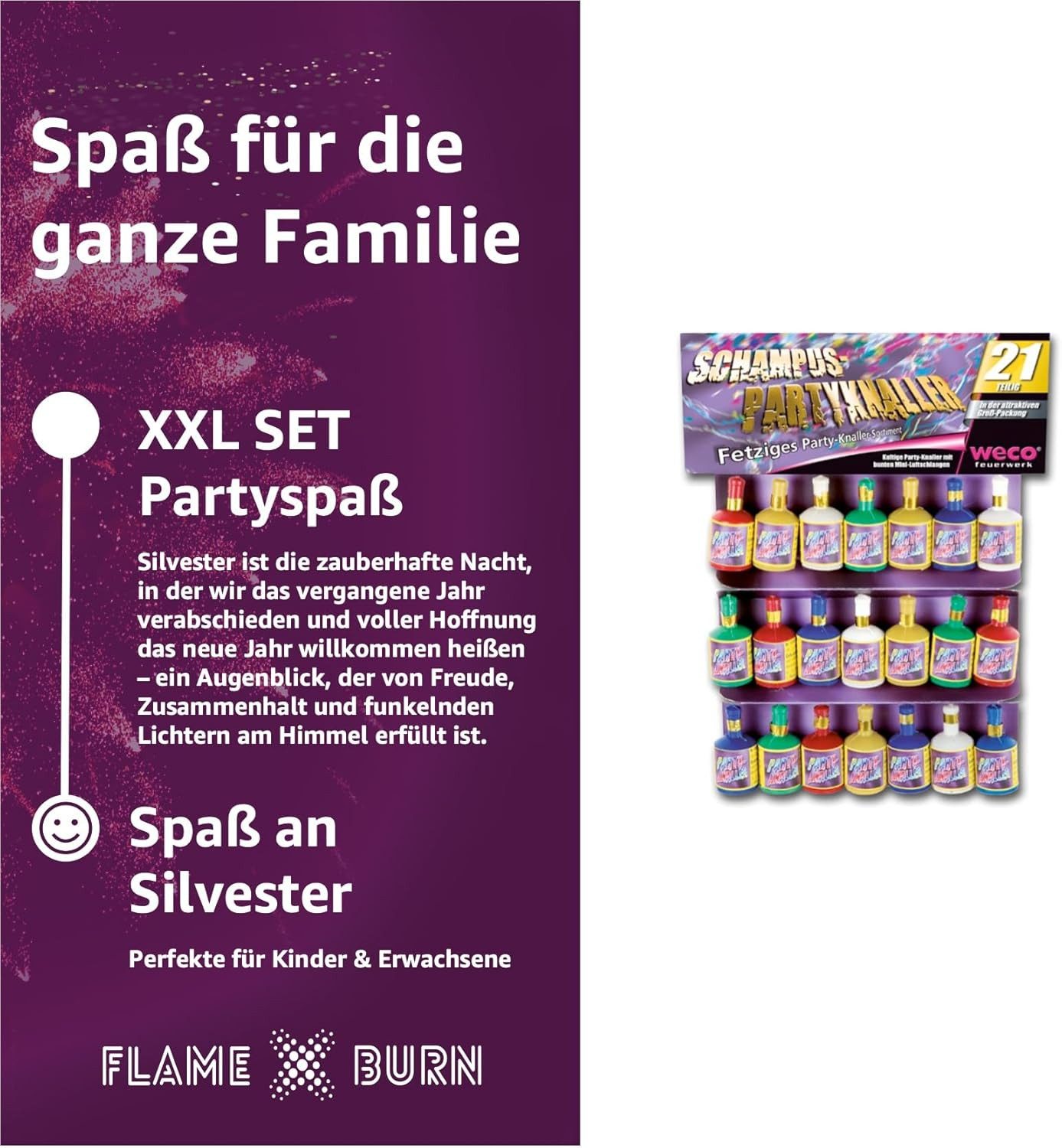 FlameXBurn Geburtstagskerze Party für Jugendefeuerwerk Silvester 2026 (Set, günstig online kaufen