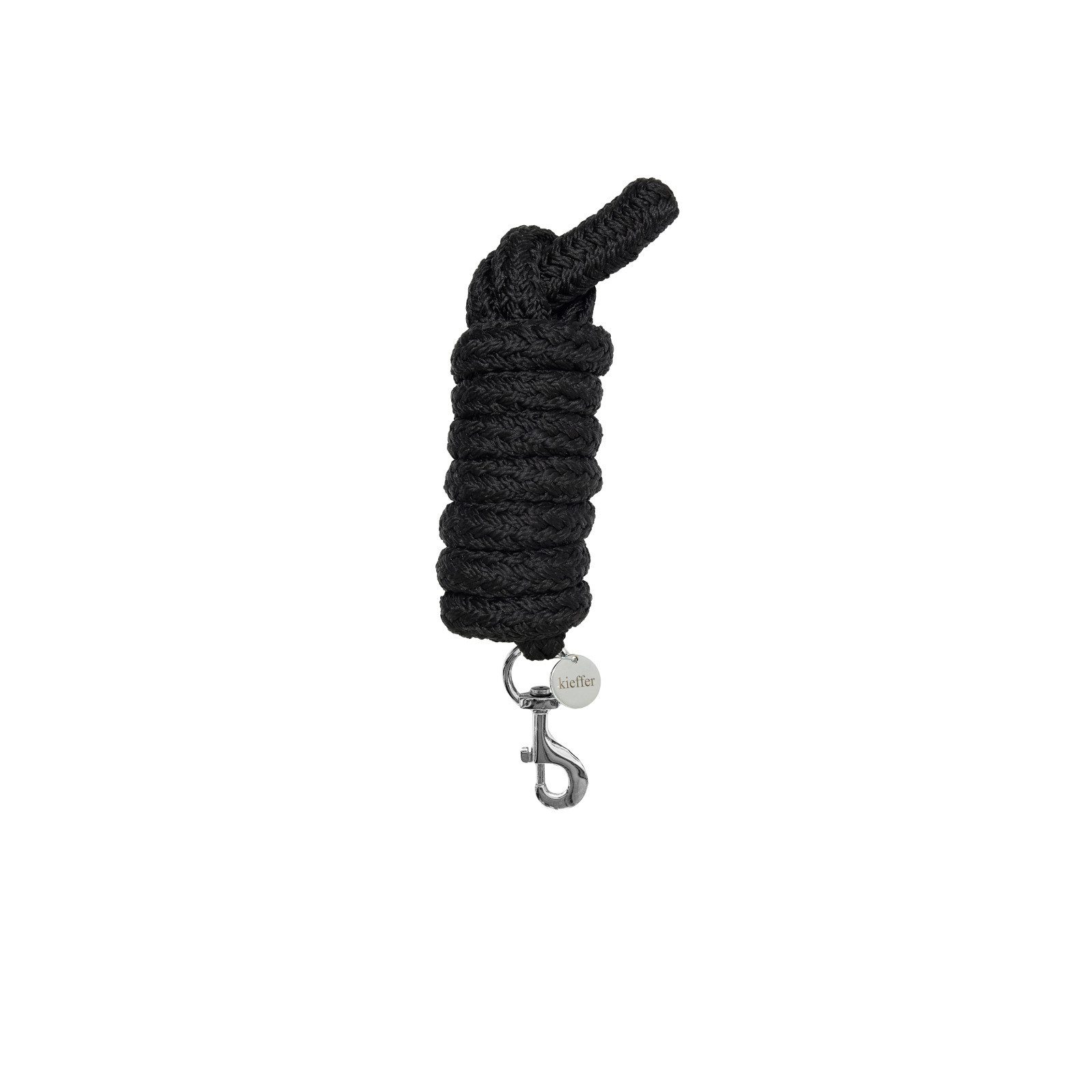 Kieffer Führstrick Führstrick für Pferde, Satin Shine, 2 m, Drehkarabiner, Schwarz