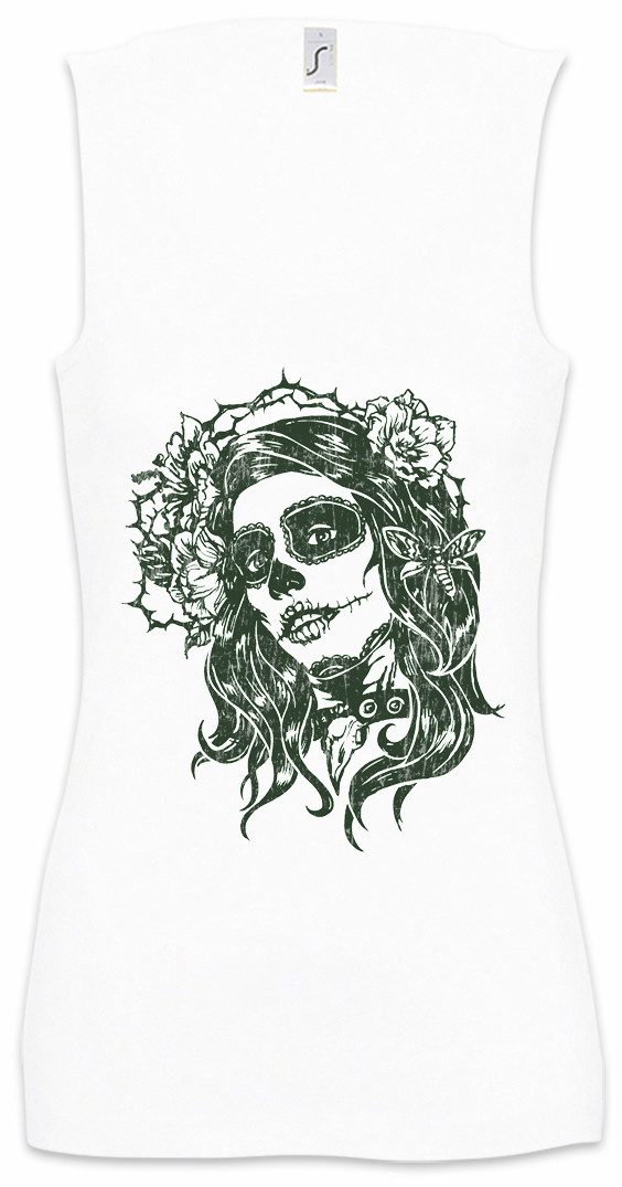 Urban Backwoods Tanktop Dia de Muertos II Ärmelloses Damen T-Shirt Mexican Sugar Skull Schädel Tattoo Gang Latino Mexico