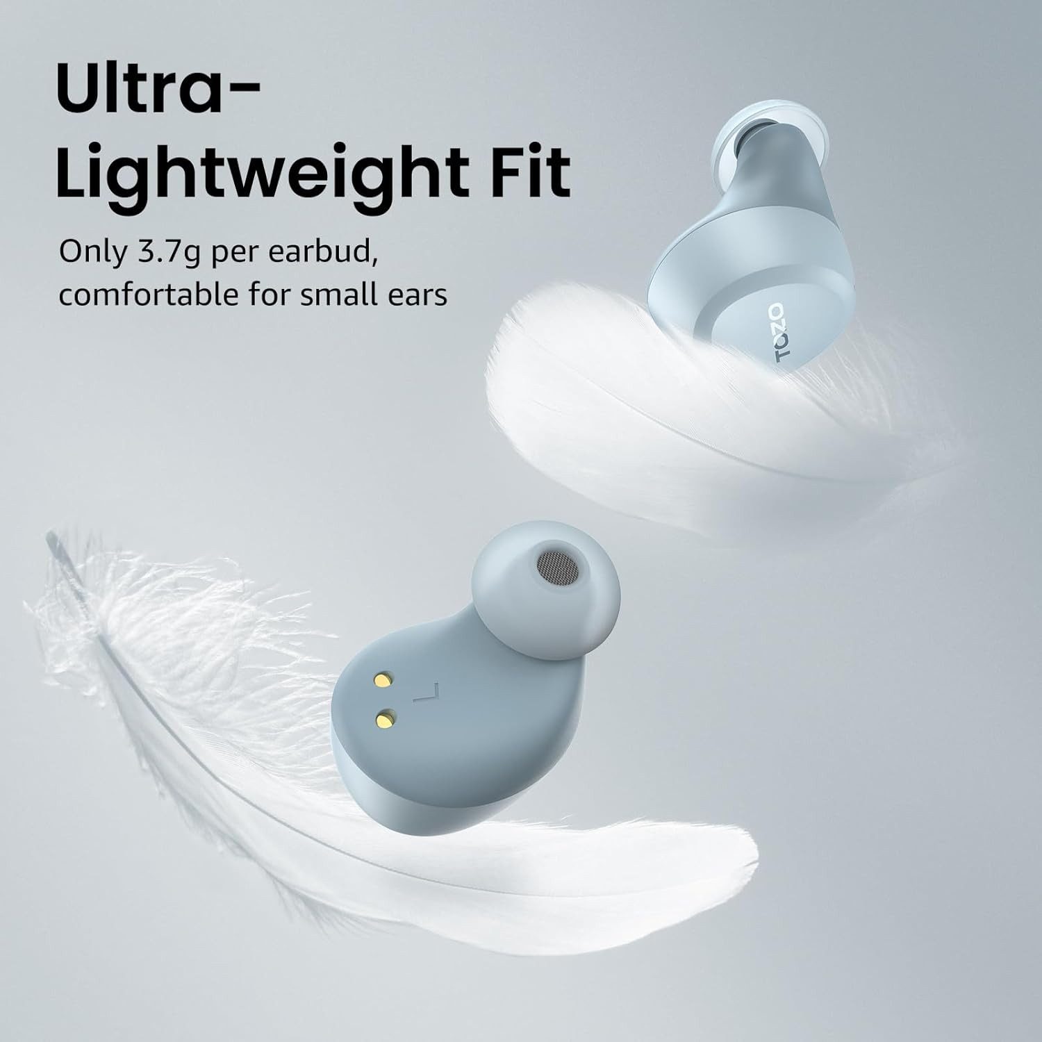 TOZO Ultraleichte Bluetooth Kopfhörer kabellos mit 32 Std. Akkulaufzeit In-Ear-Kopfhörer (Kabellose Earbuds mit schneller Kopplung für Smartphones, Tablets und andere Bluetooth-fähige Geräte., Stereo Sound Earbuds mit Touchsteuerung & IPX5 Wasserschutz)