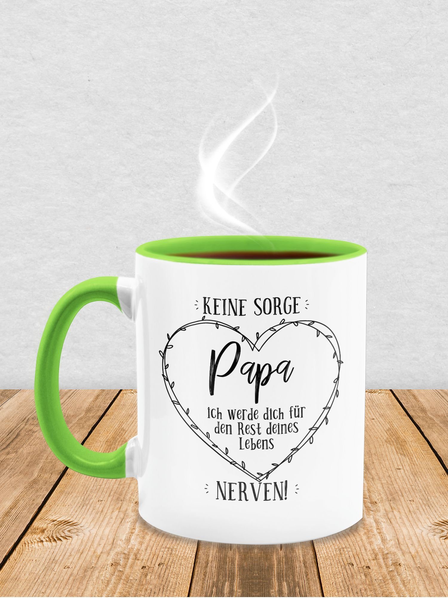 Rest Vatertag Tasse 3 ich - Dich Papa Hellgrün Keine nerven, Keramik, Shirtracer deines Lebens - Geschenk Sorge Kaffeetasse werde