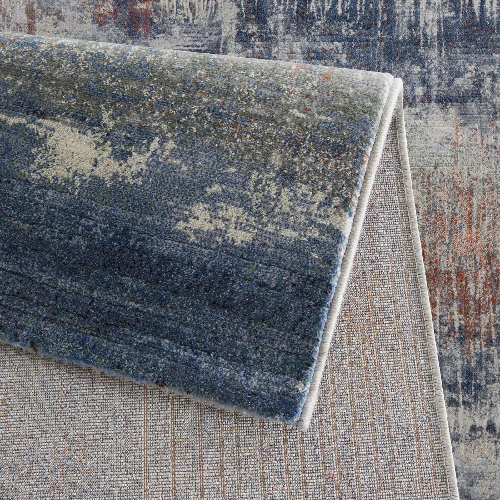 TaraCarpet Teppich Vintageteppich Argo 63393 Vintage, rechteckig, Höhe: 14 mm, Vintage Design in blau und grau Töne schwere Qualität 80x150 – Bild 5 von 5