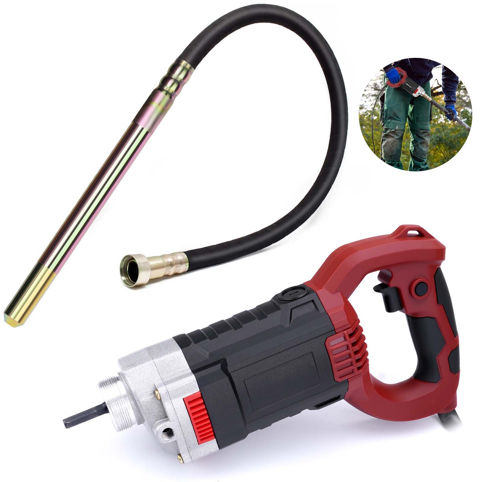 XERSEK Бетономешалки Betonrüttler 1800W, Rührwellendrehzahl 6000 U/min, 2m SCHLAUCHLÄNGE, Elektro Betonverdichter, 35 mm Flaschenrüttler