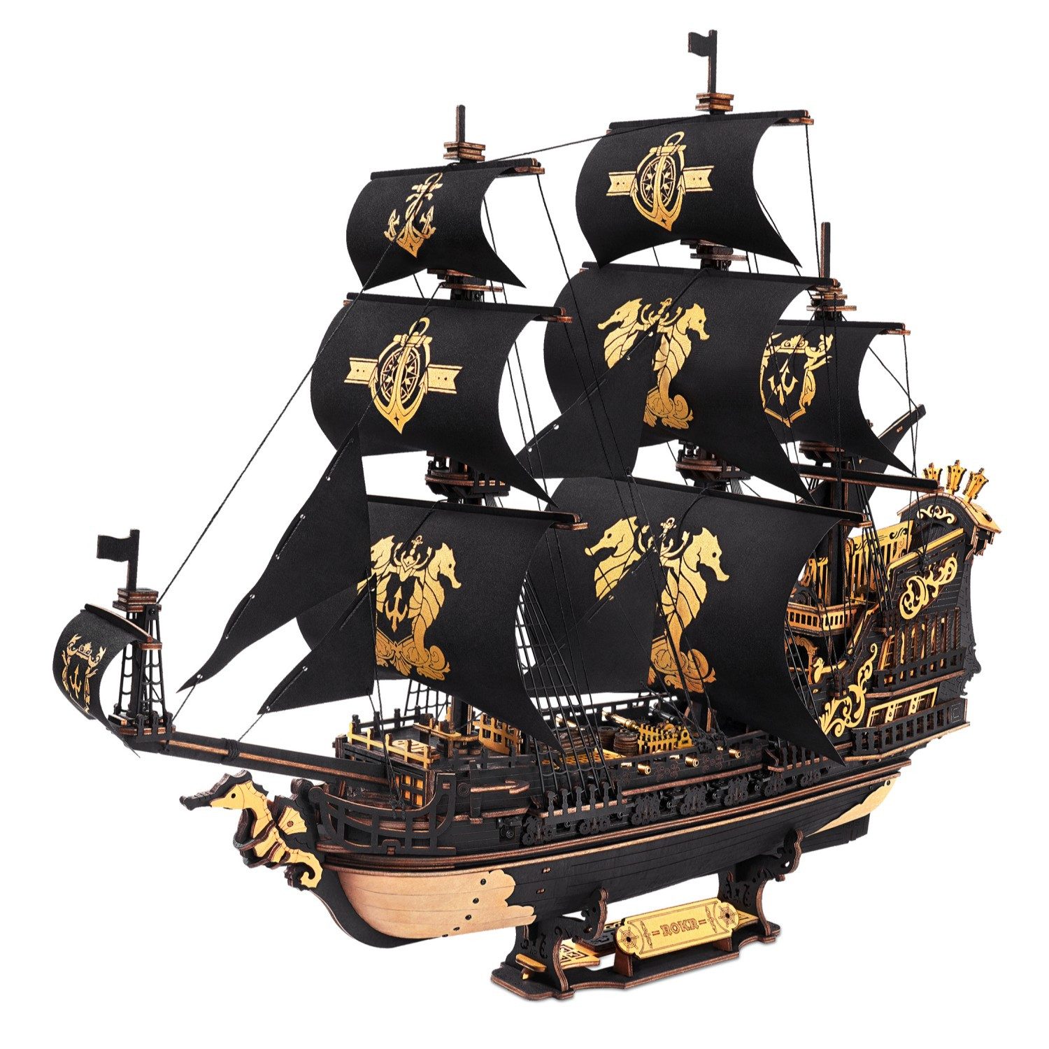 ROKR 3D-Puzzle Schiffsmodell "The Seahorse Barque", Puzzleteile