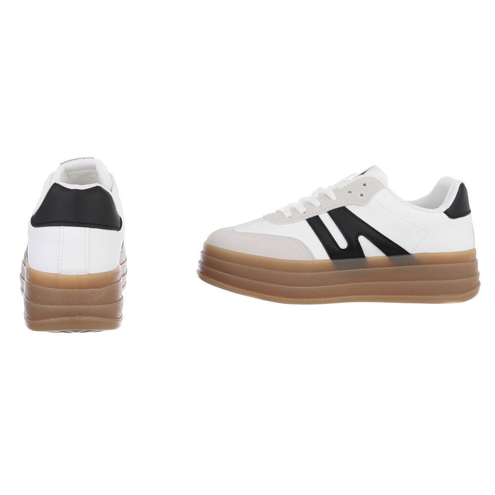 Ital-Design Damen Low-Top Freizeit Sneaker (88843368) Keilabsatz/Wedge Sneakers Low in Weiß