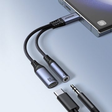 JOYROOM 2in1 DAC-Adapter USB-C auf USB-C / 3,5-mm-Miniklinke – Schwarz Adapter