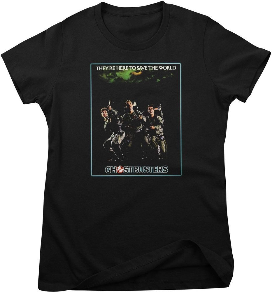 Ghostbusters T-Shirt Ghostbusters - Here To Save The World Poster Girly Tee