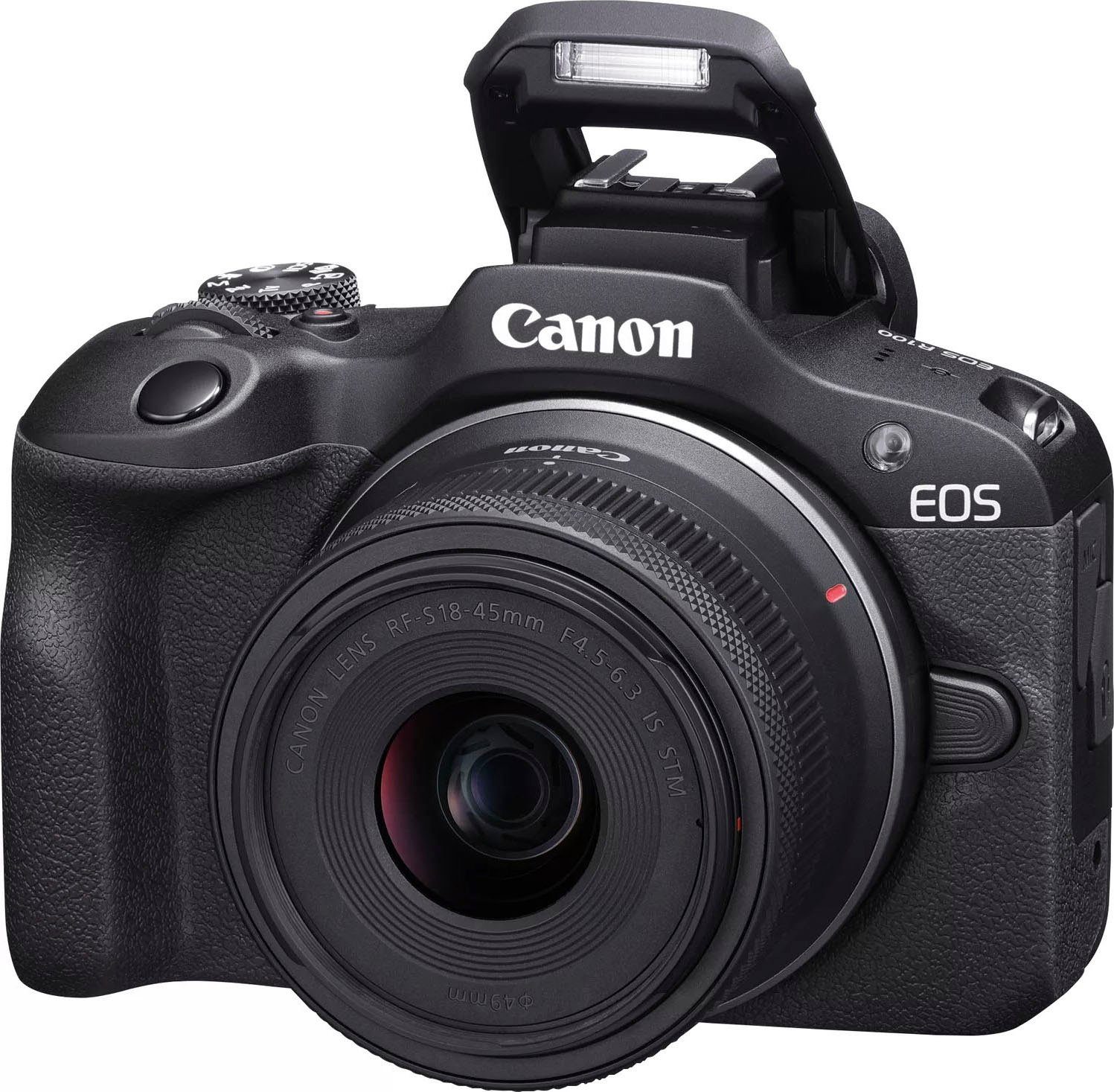 Canon EOS R100 + RF-S STM F4.5-6.3 STM, Kit Bluetooth, 24,1 (RF-S 18-45mm IS IS 18-45mm MP, F4.5-6.3 WLAN) Systemkamera