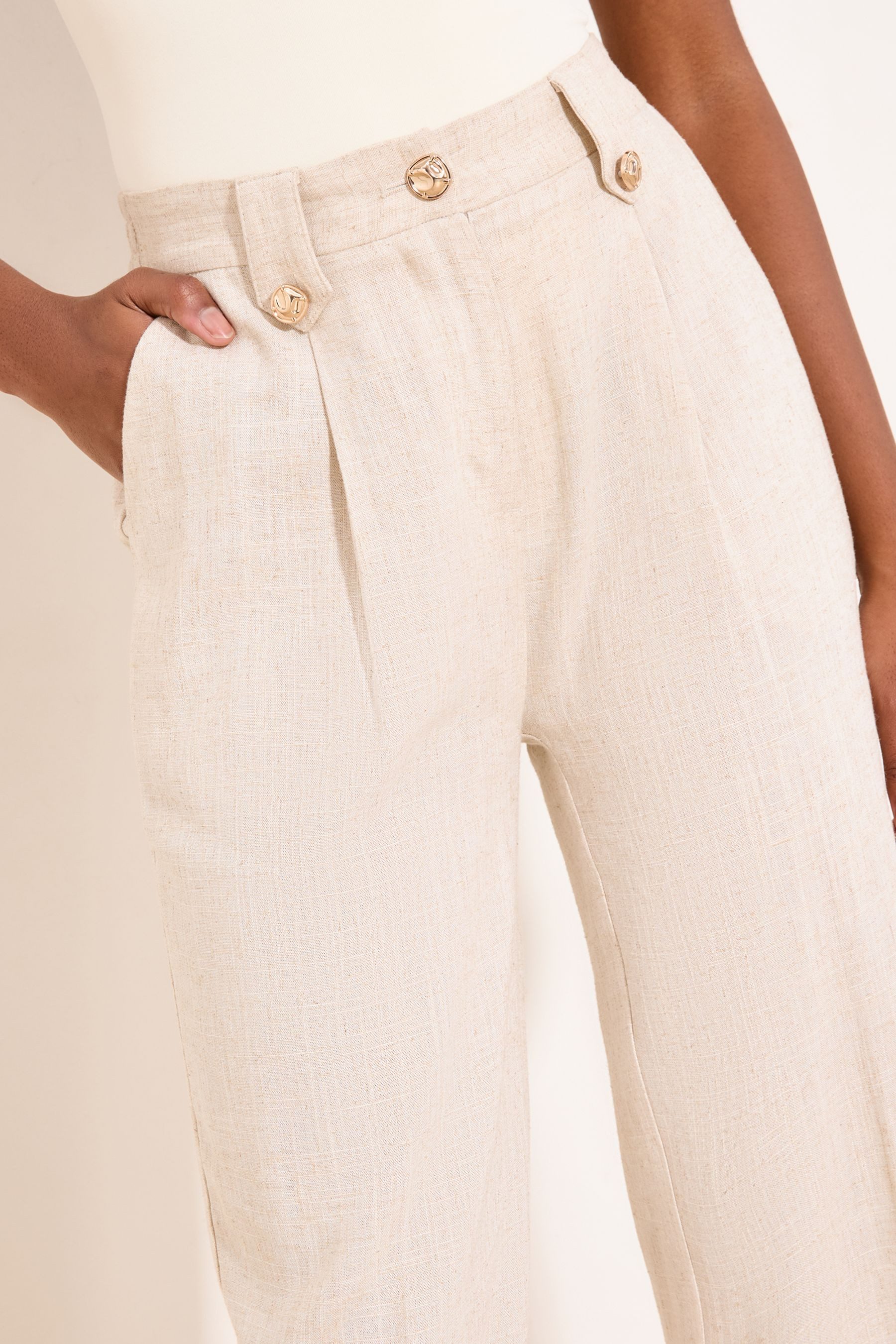 LIPSY Leinenhose Lipsy Hose in Tapered Fit (1-tlg)